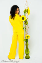 Load image into Gallery viewer, Sunflower Cold shoulder suit set
