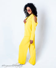 Load image into Gallery viewer, Sunflower Cold shoulder suit set
