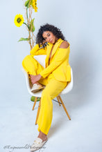 Load image into Gallery viewer, Sunflower Cold shoulder suit set
