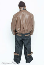 Load image into Gallery viewer, Two-toned Taupe Brown raw Denim Set
