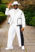 Load image into Gallery viewer, Situation Vintage Striped Denim Suit
