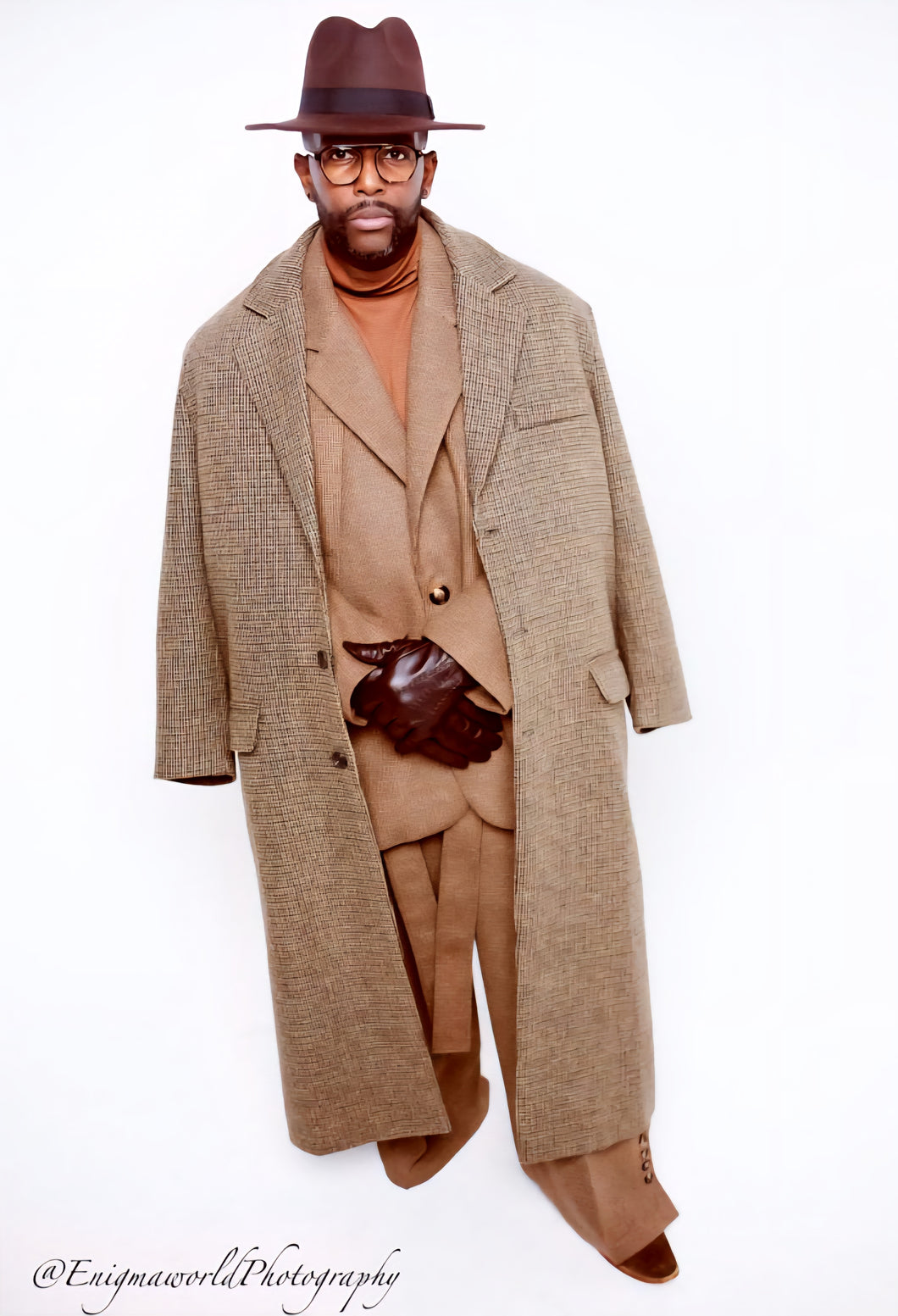 Brown Plaid Coat(Korean Style)