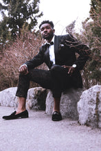 Load image into Gallery viewer, Mr.Toliver Black &amp; Gold Suede Suit - Pcambry
