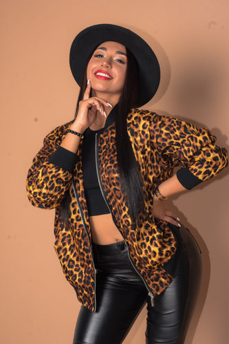 Classy Leopard Bomber Jacket - Pcambry